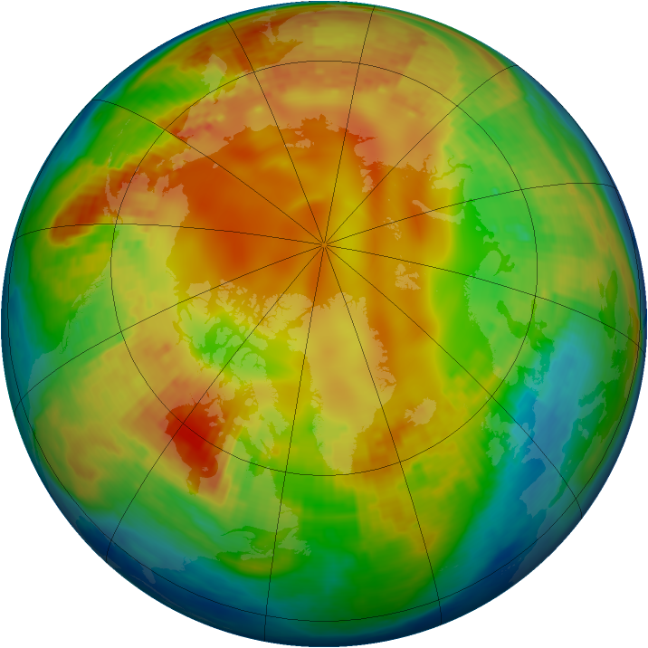 Arctic ozone map for 05 February 2004